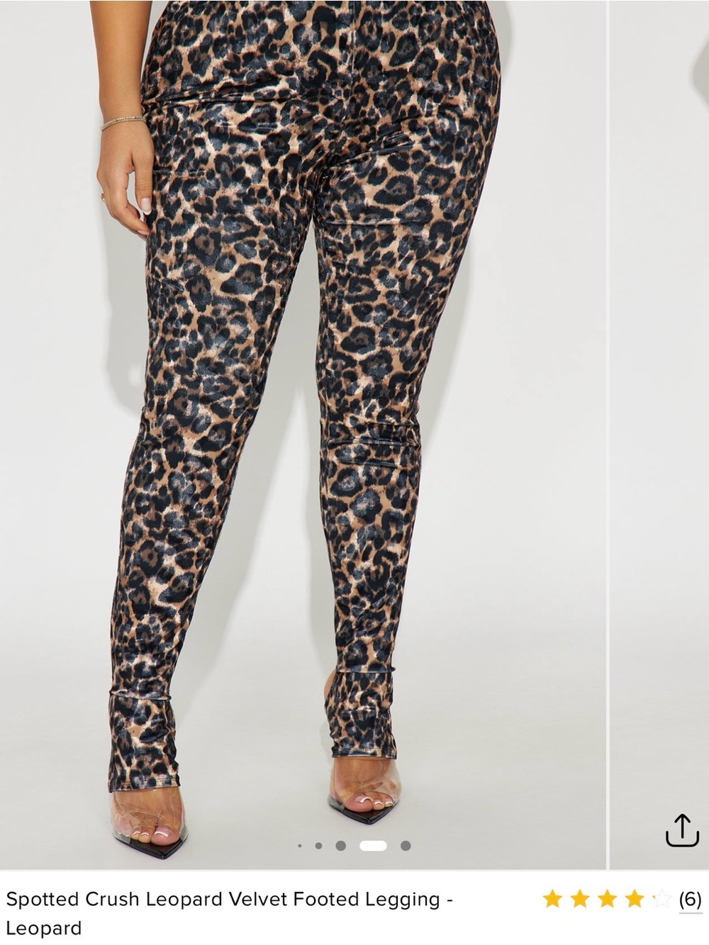 Fashion Nova Spotted Crush Leopard Print Velvet Footed Leggings